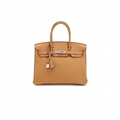 HERMÈS BIRKIN 35 SWIFT LEATHER BISCUIT SILVER BUCKLE BAG H049362CC06 (35*25*18cm)